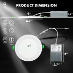12 Pack 6 Inch 5CCT Ultra-Thin LED Recessed Ceiling Light with Junction Box