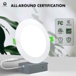 12 Pack 6 Inch 5CCT Ultra-Thin LED Recessed Ceiling Light with Junction Box