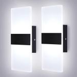2x Modern Square LED Wall Light Up Down Lamp Indoor Home Sconce Lighting Fixture