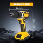 Cordless Brushless Impact Driver Hammer Drill Combo Kit w/ 2 Battery & Charger