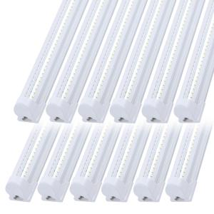 12 Pack 4FT 60W LED Linkable Shop Ceiling Light Super Bright Daylight 6000K