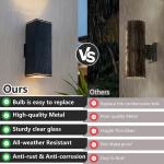 2 Pack 18" Wall Lamp Up Down Light Outdoor Sconce Waterproof Exterior Fixture UL