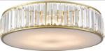 20” 5-Light Gold Flush Mount Metal Ceiling Light Crystal Glass Lighting Dimmable