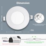 10Pack 3Inch LED Ceiling Lights Ultra-Thin Recessed Retrofits Kit 6000K Daylight