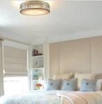 20” 5-Light Gold Flush Mount Metal Ceiling Light Crystal Glass Lighting Dimmable