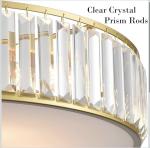 20” 5-Light Gold Flush Mount Metal Ceiling Light Crystal Glass Lighting Dimmable