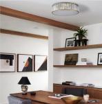 20” 5-Light Gold Flush Mount Metal Ceiling Light Crystal Glass Lighting Dimmable