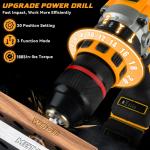 1/2" Brushless Cordless Hammer Drill/Driver For DEWALT 20V MAX Battery 2-Speed