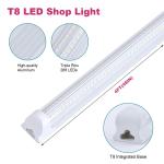 12 Pack 4FT 60W LED Linkable Shop Ceiling Light Super Bright Daylight 6000K