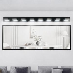 63 Inch 8 Lights LED Vanity Light Sconce Bathroom Mirror Black Wall Lamp Fixture