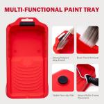 Mister Rui Mini Paint Roller Kit-13 Piece, 4-Inch Microfiber Paint Rollers with Ergonomic Handle, Small Roller Paint Brush, Paint Tray with 3 Liners, Perfect for House Painting, Trim, and Touch-Ups