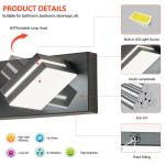 63 Inch 8 Lights LED Vanity Light Sconce Bathroom Mirror Black Wall Lamp Fixture