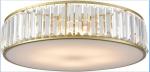 20” 5-Light Gold Flush Mount Metal Ceiling Light Crystal Glass Lighting Dimmable