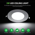 10Pack 3Inch LED Ceiling Lights Ultra-Thin Recessed Retrofits Kit 6000K Daylight