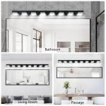 63 Inch 8 Lights LED Vanity Light Sconce Bathroom Mirror Black Wall Lamp Fixture