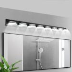 63 Inch 8 Lights LED Vanity Light Sconce Bathroom Mirror Black Wall Lamp Fixture