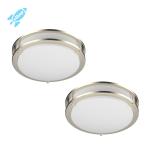 LED Ceiling Flush Mount Ceiling Light Brushed Nickel 2-PACK 10''/12"/14"