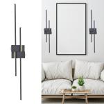 Black Wall Sconces LED Bathroom Vanity Linear Wall Lamp 4000K Neutral Light