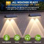 Solar Fence Lights Outdoor - 2700/4000/6000K 3 Mode, 8 Pack Solar Fence Lights Outdoor Waterproof LED, Fence Light Solar Powered for Outside, Backyard, Railing, Step, Patio,Wall and Home Improvement