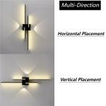 Black Wall Sconces LED Bathroom Vanity Linear Wall Lamp 4000K Neutral Light