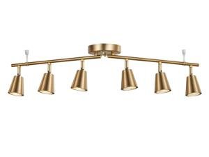 CRAFTRONOS 6 Light Track Lighting Kit, Matte Brass Finish Foldable and Adjustable with Modern Ceiling Spotlight for Kitchen,Living,Bed Room Home Improvement