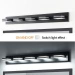 40 Inch 5 Lights LED Black Modern Vanity Light Bathroom Mirror Wall Lamp Fixture