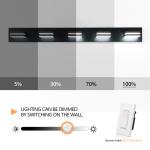 40 Inch 5 Lights LED Black Modern Vanity Light Bathroom Mirror Wall Lamp Fixture
