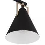 4-Light Matte Black Modern Bathroom Vanity with Satin Brass Accents 33"