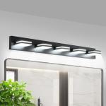40 Inch 5 Lights LED Black Modern Vanity Light Bathroom Mirror Wall Lamp Fixture