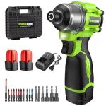 Robustrue 16.8V Max Brushless Impact Driver Kit, 1416 In-lbs Torque, 1/4" Hex Cordless Impact Drill with 2x 2000mAh Batteries, 4100 Max BPM, Power Tool Set for Home Improvement, DIY & Light Automotive