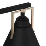 4-Light Matte Black Modern Bathroom Vanity with Satin Brass Accents 33"