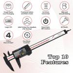 Calibre Digital Acero Inoxidable Calibrador Pie de Rey Con Pantalla LCD 6"/150mm