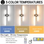 Dimmable Black LED Bathroom Light with Remote Control, 39.17 Inch Sconce