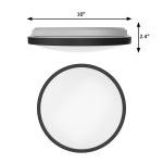 LED Flush Mount Ceiling Light 10 in. Matte Black Round Dimmable 4000K Daylight