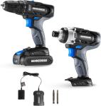 New Hammerhead 20V Cordless Drill Kit Drill & Impact Driver Battery & Charger