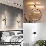 Dimmable Black LED Bathroom Light with Remote Control, 39.17 Inch Sconce