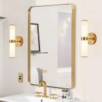 2 Pack Modern Gold indoor LED Wall Light Resin Imitation Marble Texture Sconce