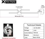 Dimmable Black LED Bathroom Light with Remote Control, 39.17 Inch Sconce