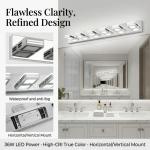 39'' Vanity Light 6 Lights Dimmable LED Bathroom Over Mirror Wall Fixture Chrome