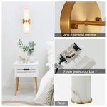 2 Pack Modern Gold indoor LED Wall Light Resin Imitation Marble Texture Sconce