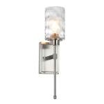 1 Light Sconces Wall Lighting with Glass Bathroom Vanity Light in Brushed Nickel