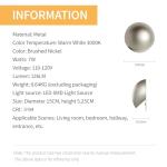 lovuphoria Waterproof Wall Sconces 7W LED Wall Light Brushed Nickel Wall Lamp for Indoor/Outdoor, Wall Lights for Living Room Bedroom Porch, 3000K Warm White