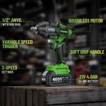 TaskStar Cordless Impact Wrench 1/2", 1180 Ft-lbs(1600 N.m) 4000mAh Battery