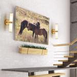 2 Pack Modern Gold indoor LED Wall Light Resin Imitation Marble Texture Sconce