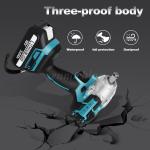 Cordless Electric Impact Wrench Gun 1/2'' High Power Driver w/ 2 Li-ion Battery