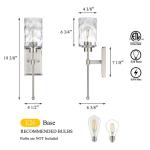 1 Light Sconces Wall Lighting with Glass Bathroom Vanity Light in Brushed Nickel