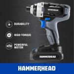 New Hammerhead 20V Cordless Drill Kit Drill & Impact Driver Battery & Charger