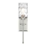 1 Light Sconces Wall Lighting with Glass Bathroom Vanity Light in Brushed Nickel