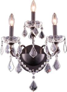 Crystal Wall Sconce Light Fixture Dark Bronze Dining Living Room or Bathroom 17"