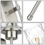 1 Light Sconces Wall Lighting with Glass Bathroom Vanity Light in Brushed Nickel